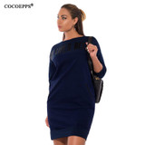 2017 5xl 6xl Letter Print New Women Dresses Large Size Winter Warm Dress Plus Size women Clothing Casual Elegant Blue vestidos