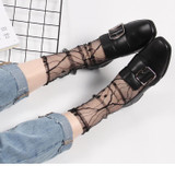 2017 2pairs New Summer Women Sexy Grid Socks Short Fishnet Socks Hollow Lattice Geometry Black Breathable Socks Female