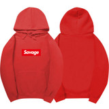 2017 100% Cotton 21 Savage Street Wear Woolcotton Suprem Hoodies Parody No Heart X Savage Hoodie Sweatshirt Men Women Hip Hop