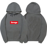 2017 100% Cotton 21 Savage Street Wear Woolcotton Suprem Hoodies Parody No Heart X Savage Hoodie Sweatshirt Men Women Hip Hop