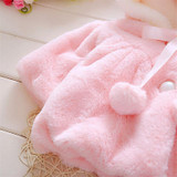 2017 0-2 YRS Baby Girl Jackets Girls Outerwear White and Pink Coats Winter Kids Jacket Garment Lovely Bow Coat Baby Girl Clothes