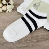 2017 # FASHION 1Pairs Women And Men Comfortable Stripe Cotton Sock Slippers Short Ankle Socks