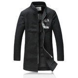 2017  winter Men's fashion leisure printing Men' s thick Trench coat woollen overcoat man coat jacket