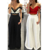 2017  New Summer Women Casual Harem Pants High Waist Wide Leg Loose Pants Female Chiffon Long Bloomers Trousers  YZ#1626-2