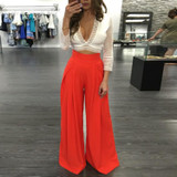 2017  New Summer Women Casual Harem Pants High Waist Wide Leg Loose Pants Female Chiffon Long Bloomers Trousers  YZ#1626-2