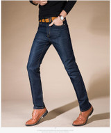 2017  Men's Straight  Elastic Waist Skinny Jeans Mid Waist  Men's  Slim Fit Jean Homme Casual Pants 28-42 Size