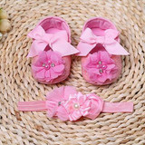 2016Vintage sapatinho de bebe para bebe sapato menina;girls booties;baby moccasins ;Flower baby Shoes headband set