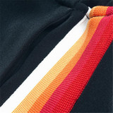 20167 Spring Autumn New Fashion Women Rainbow Stripes Slashed New Straight Wide Leg Pants Female Casual Loose Trousers A1417