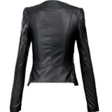 2016 Women's xxxl Motorcycle PU Leather Jacket Plus Size Female Zipper Outerwear jacket coat