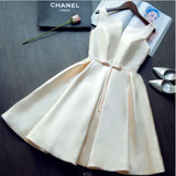 New design A-line short dresses V-opening back cocktail party lace-up dress veatidos de festa Hot sale free shipping