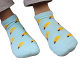 New cute fruit color love candy color cotton sock summer autumn style women's girls socks cotton women's thin sock slippers
