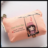 New Cute Cartoon Zipper Case Coin Purse female Girl Printing Coins Change Child Purse Makeup Bag Clutch Wallet Key Bags