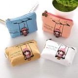 New Cute Cartoon Zipper Case Coin Purse female Girl Printing Coins Change Child Purse Makeup Bag Clutch Wallet Key Bags