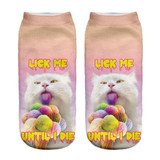 New Cute Cat Pattern Women Socks 3D Printed Unisex Cute Low Cut Ankle Socks Multiple Colors Harajuku Style Cat Socks