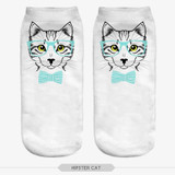 New Cute Cat Pattern Women Socks 3D Printed Unisex Cute Low Cut Ankle Socks Multiple Colors Harajuku Style Cat Socks