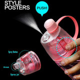 New Creative Spray Water Bottle Portable Atomizing Bottles Outdoor Sports Gym Drinking Drinkware Bottles Shaker 400ML 600ML