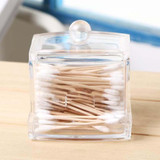 New Creative Clear Acrylic Storage Holder Box Transparent Cotton Swabs Stick Cosmetic Makeup Organizer Case High Quality