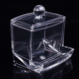 New Creative Clear Acrylic Storage Holder Box Transparent Cotton Swabs Stick Cosmetic Makeup Organizer Case High Quality