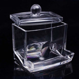 New Creative Clear Acrylic Storage Holder Box Transparent Cotton Swabs Stick Cosmetic Makeup Organizer Case High Quality