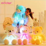 New Creative 50cm Light Up LED Teddy Bear Stuffed Animals Plush Toy Colorful Glowing Teddy Bear Gift for Kids Home Decoration