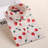 New Cotton Women Vintage Shirts Turn Down Collar Shirt Blusas Femininas 5XL Plus Size Long Sleeve Blouses Floral Women Tops 2016