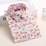New Cotton Women Vintage Shirts Turn Down Collar Shirt Blusas Femininas 5XL Plus Size Long Sleeve Blouses Floral Women Tops 2016