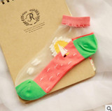 New Colorful Ultrathin Transparent Socks for Women Girl Beautiful Crystal Lace Elastic Short Socks Ocean Ankle Sock 10Pairs/Lot