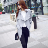 New coats spring and autumn Korean casual buttons windbreaker women Slim long sleeved big yards female trench coat for Women's