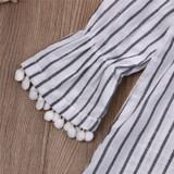 New Christmas Santa Claus Kids Baby Girls Clothes Tops Tutu Dress Striped Princess Dress