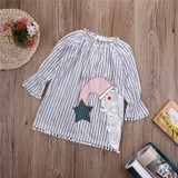 New Christmas Santa Claus Kids Baby Girls Clothes Tops Tutu Dress Striped Princess Dress
