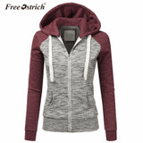 Free Ostrich Hoodies Autumn Slim Hoodies Women Long Sleeve Zipper Sweatshirt Casual Pockets Elegant Harajuku Tops Dropshipping