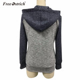 Free Ostrich Hoodies Autumn Slim Hoodies Women Long Sleeve Zipper Sweatshirt Casual Pockets Elegant Harajuku Tops Dropshipping