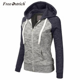 Free Ostrich Hoodies Autumn Slim Hoodies Women Long Sleeve Zipper Sweatshirt Casual Pockets Elegant Harajuku Tops Dropshipping