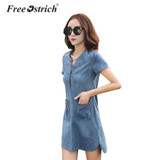 FREE OSTRICH Dresses Women Jeans Dress Summer Sexy Hip Denim Dress Casual Slim Bodycon Vestidos Plus Size Women Clothing De19 FREE OSTRICH Dresses Women Jeans Dress Summer Sexy Hip Denim Dress Casual Slim Bodycon Vestidos Plus Size Women Clothing De19