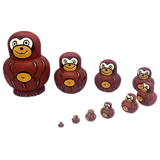 Brown Monkeys Matryoshka Nesting Dolls 10 Pieces