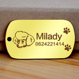 Free engraved write name phone number pet dog cat ID tag collar pet tag dog pet name pendent neckalce tag engraved military tag