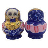 Hand-painted Blue Wooden Matryoshka Nesting Dolls 10 Pieces