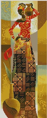 FREE delivery Top Quality lovely counted cross stitch kit African woman lady girl with pot