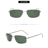 Frameless Pure Titanium Ultra Light Sunglasses Polarizing Driving Mirror Anti Fatigue Pure Titanium Square Metal Frame