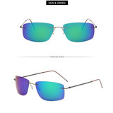 Frameless Pure Titanium Ultra Light Sunglasses Polarizing Driving Mirror Anti Fatigue Pure Titanium Square Metal Frame