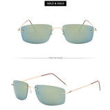 Frameless Pure Titanium Ultra Light Sunglasses Polarizing Driving Mirror Anti Fatigue Pure Titanium Square Metal Frame