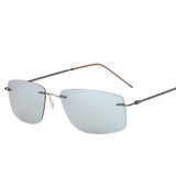 Frameless Pure Titanium Ultra Light Sunglasses Polarizing Driving Mirror Anti Fatigue Pure Titanium Square Metal Frame