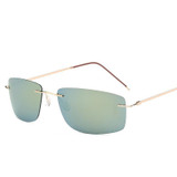 Frameless Pure Titanium Ultra Light Sunglasses Polarizing Driving Mirror Anti Fatigue Pure Titanium Square Metal Frame