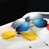 Frameless Pure Titanium Ultra Light Sunglasses Polarizing Driving Mirror Anti Fatigue Pure Titanium Square Metal Frame
