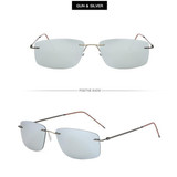 Frameless Pure Titanium Ultra Light Sunglasses Polarizing Driving Mirror Anti Fatigue Pure Titanium Square Metal Frame