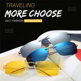 Frameless Pure Titanium Ultra Light Sunglasses Polarizing Driving Mirror Anti Fatigue Pure Titanium Square Metal Frame