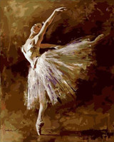Frameless pictures painting by numbers hand painted canvas drawing diy oil painting by numbers 40*50cm ballet queen