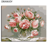 Frameless Picture Painting By Numbers DIY Canvas Oil Painting Home Decor Of Flower For Living Room Wedding Decor G436
