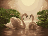 Frameless picture on wall acrylic painting by numbers abstract drawing by numbers unique gift coloring by numbers swan lovers