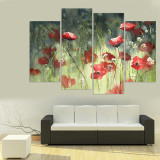 Frameless Flower Print on Canvas Wall Painting Art Print and Poster Home Decoration Oil Paingting Picture for Living Room 4pcs